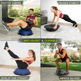 Balance Trainer Stability Exercise Half Ball with Resistance Bands and Pump for Yoga Aerobics Home Gym Workout