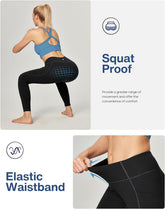 Leggings with Pockets for Women Tummy Control High Waisted Yoga Pants Women Compression Workout Leggings